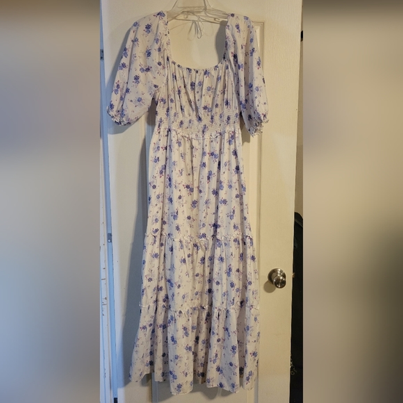 LoveShackFancy X Target Gemma White Purple Floral Dress - Picture 9 of 10